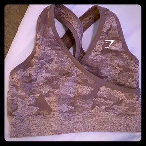 Gymshark Camo Sport Bra, lavender, size Small